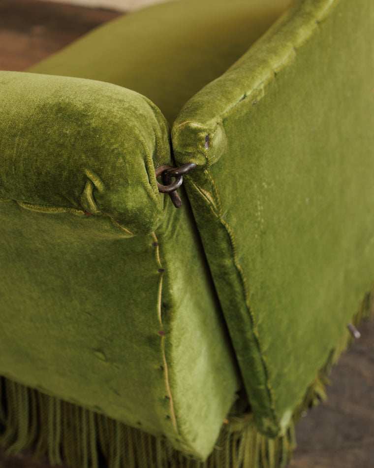 Green Velvet Fainting Sofa