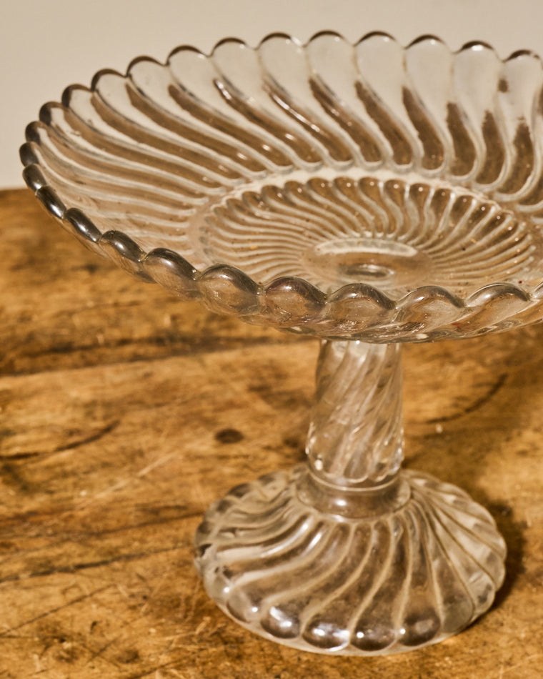 Vintage Glass Pedestal Dish