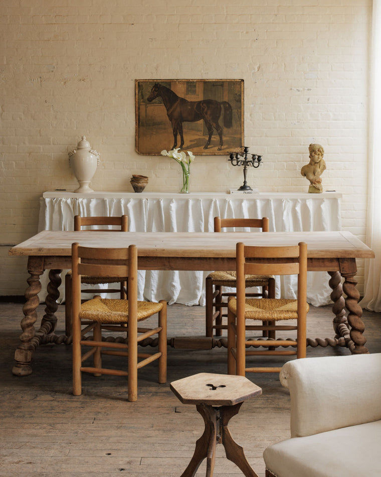 19th c. Oak Barley Dining Table