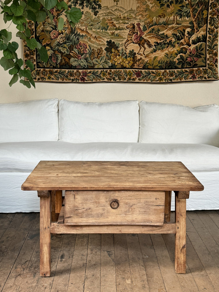 French Alps Coffee Table with Drawer