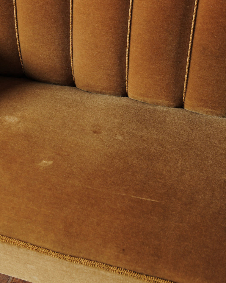 Danish Mohair Chanel Back Sofa