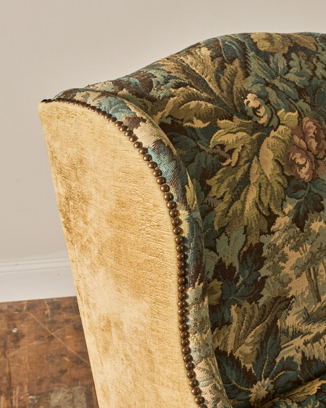 19th c. Tapestry Armchair & Ottoman