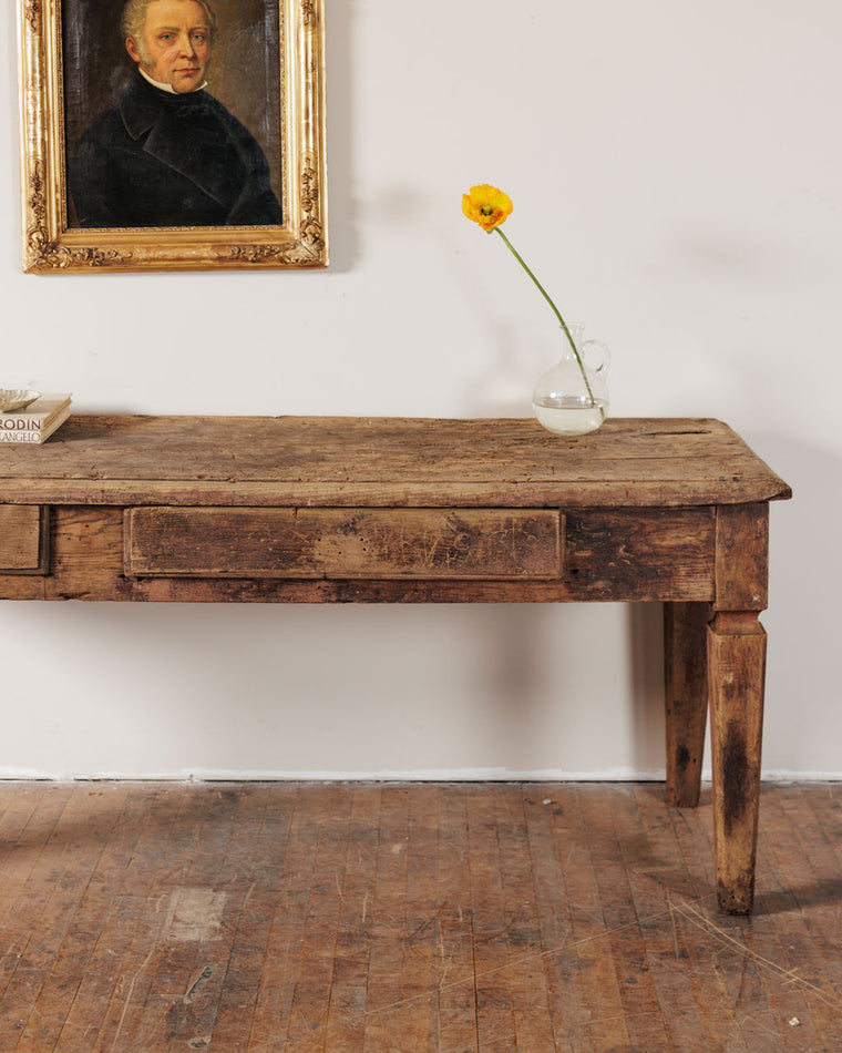 19th c. Oak Console Table