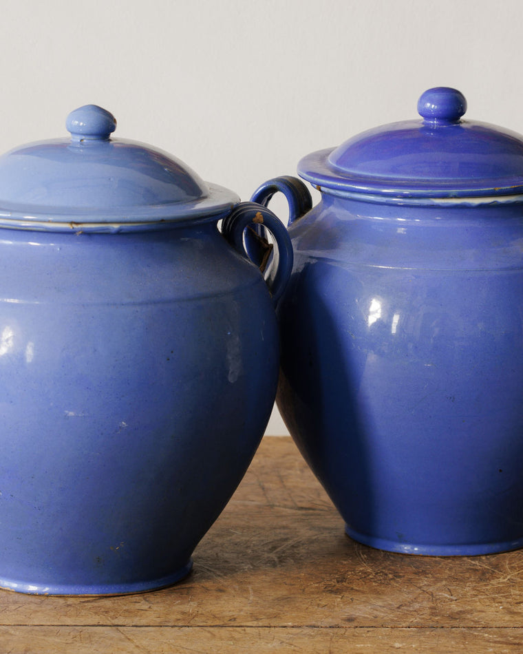 Blue Tolosane Pot with Lid