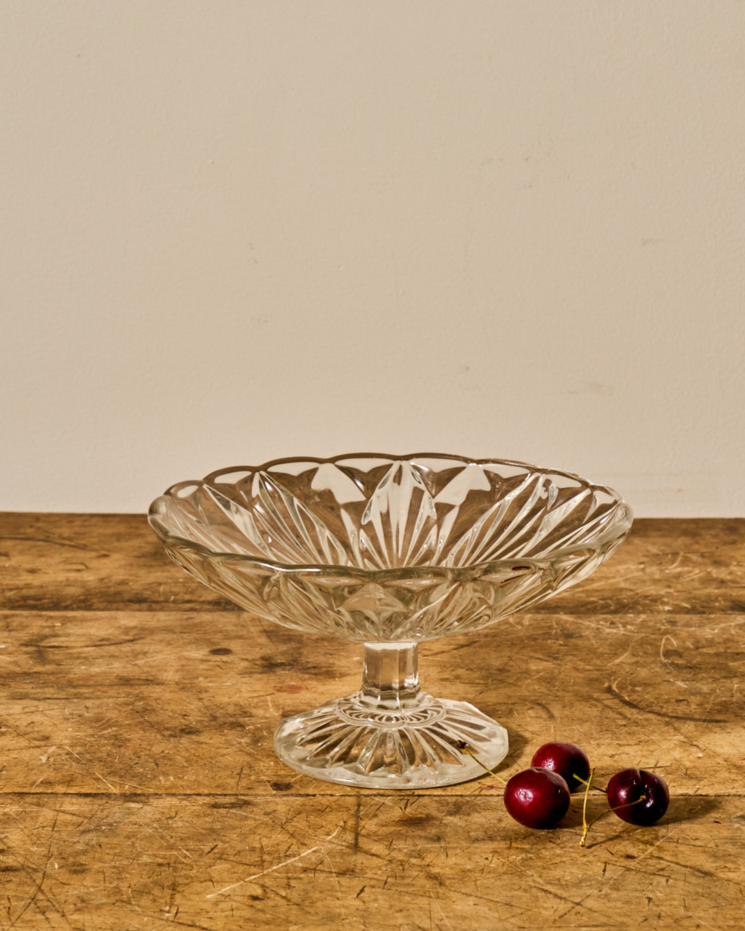 Vintage Glass Pedestal Dish - II