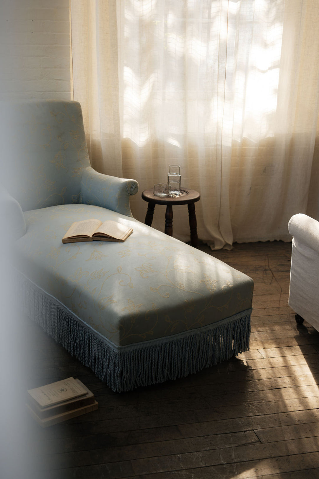 Napoleon III Silk Chaise Lounge