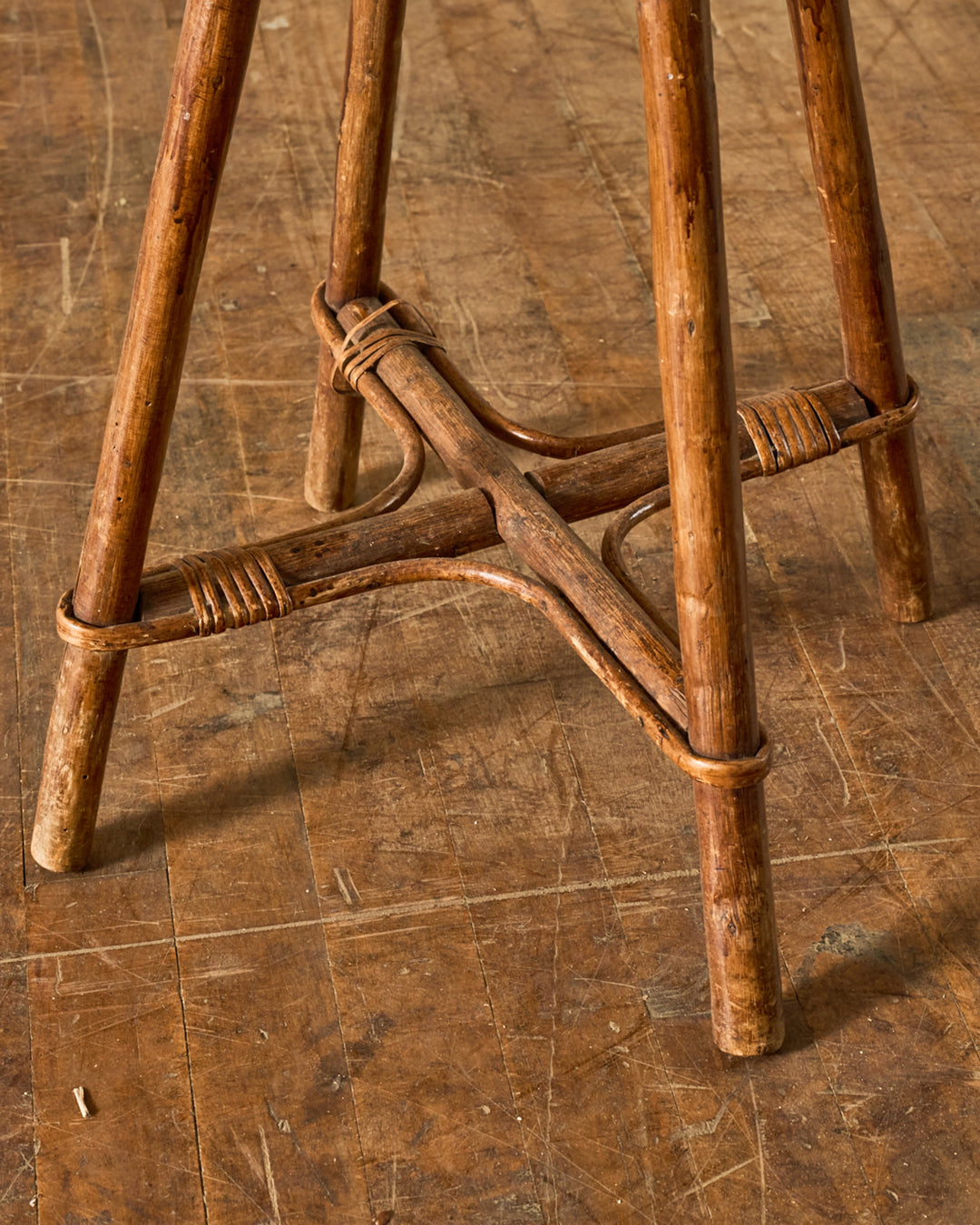 French Rattan Stool