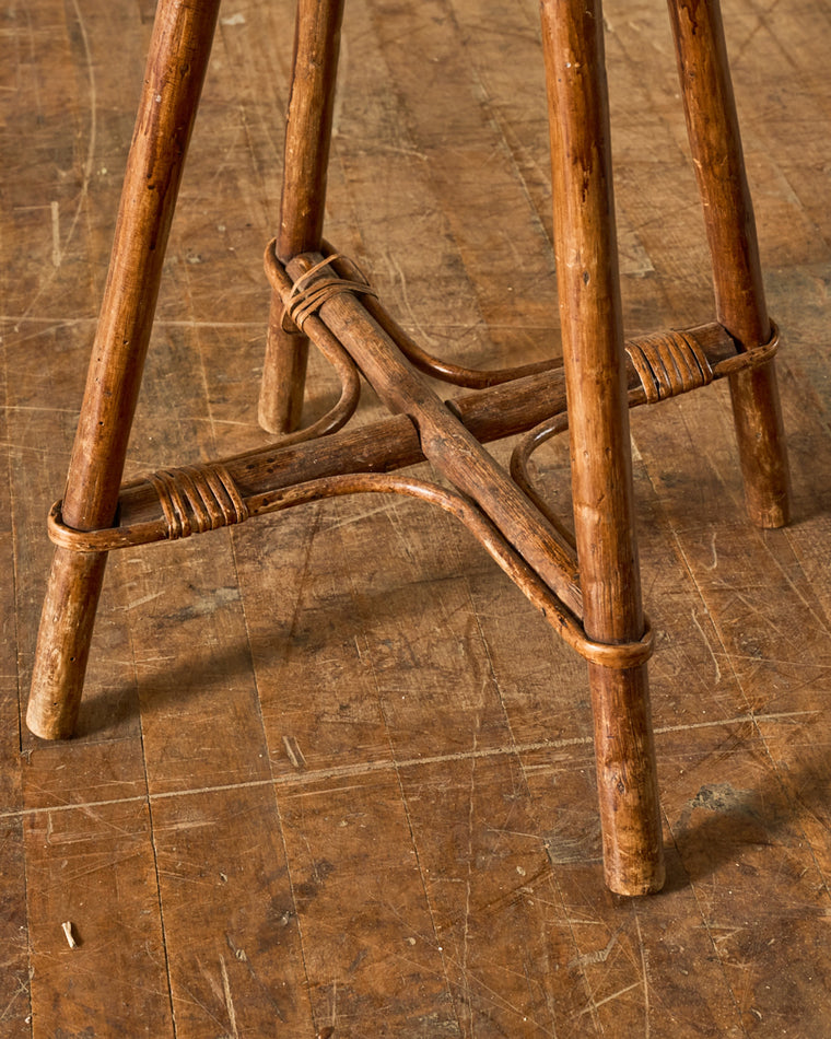 French Rattan Stool