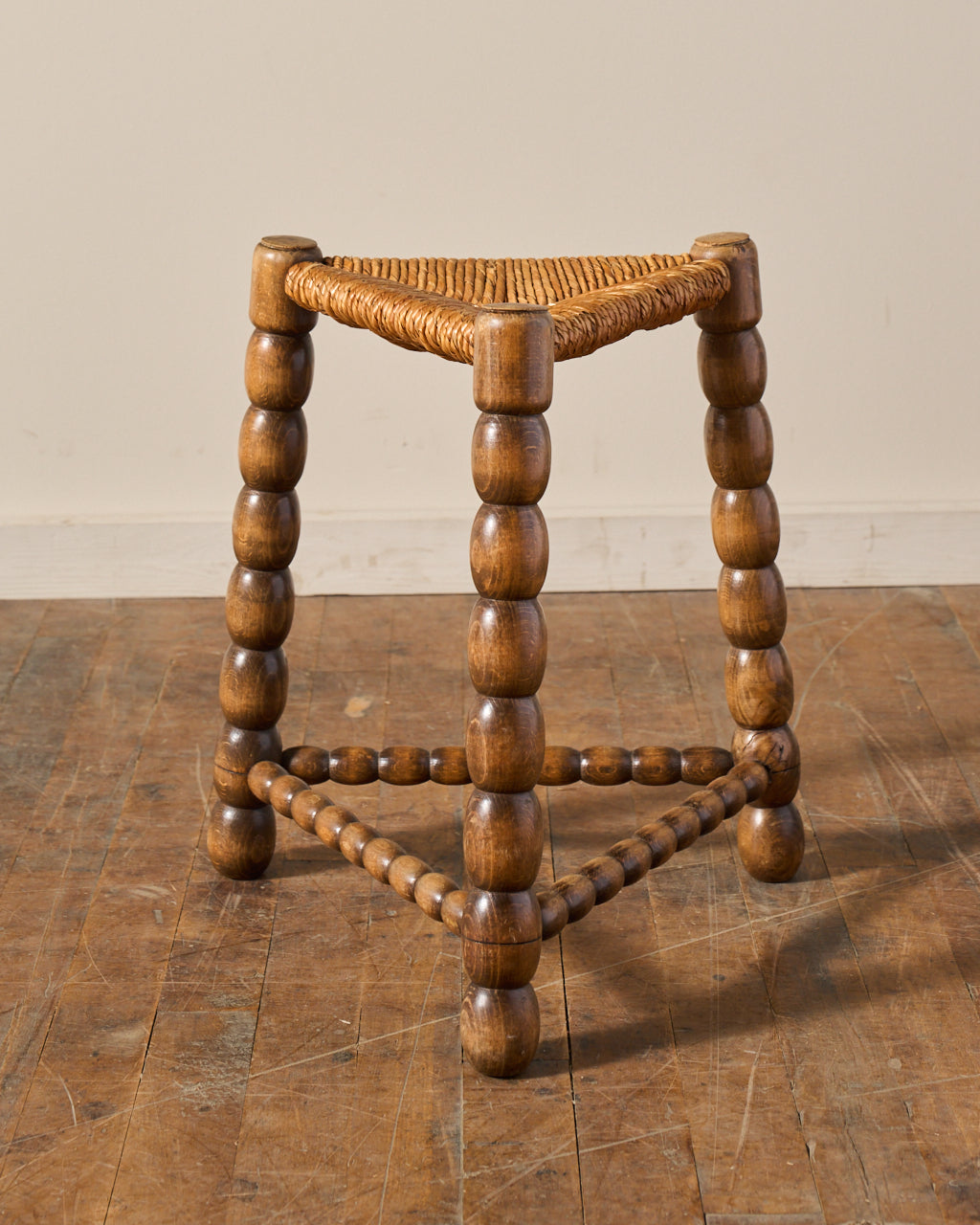 Midcentury Triangle Rush Stool