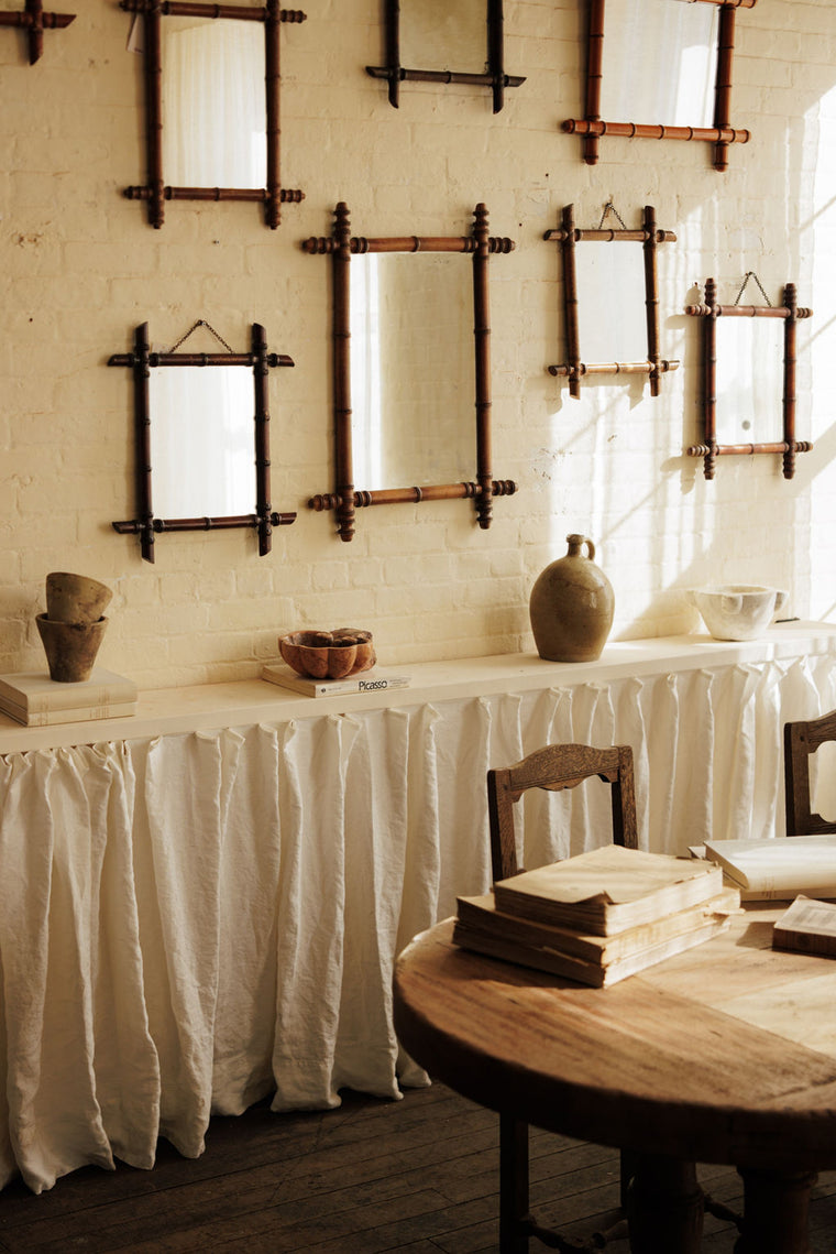 Faux Bamboo Mirror