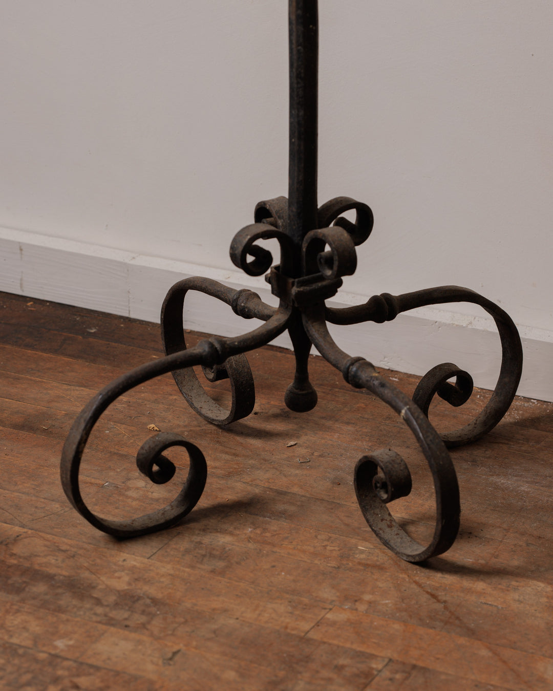 Tall Forged Iron Candlestick