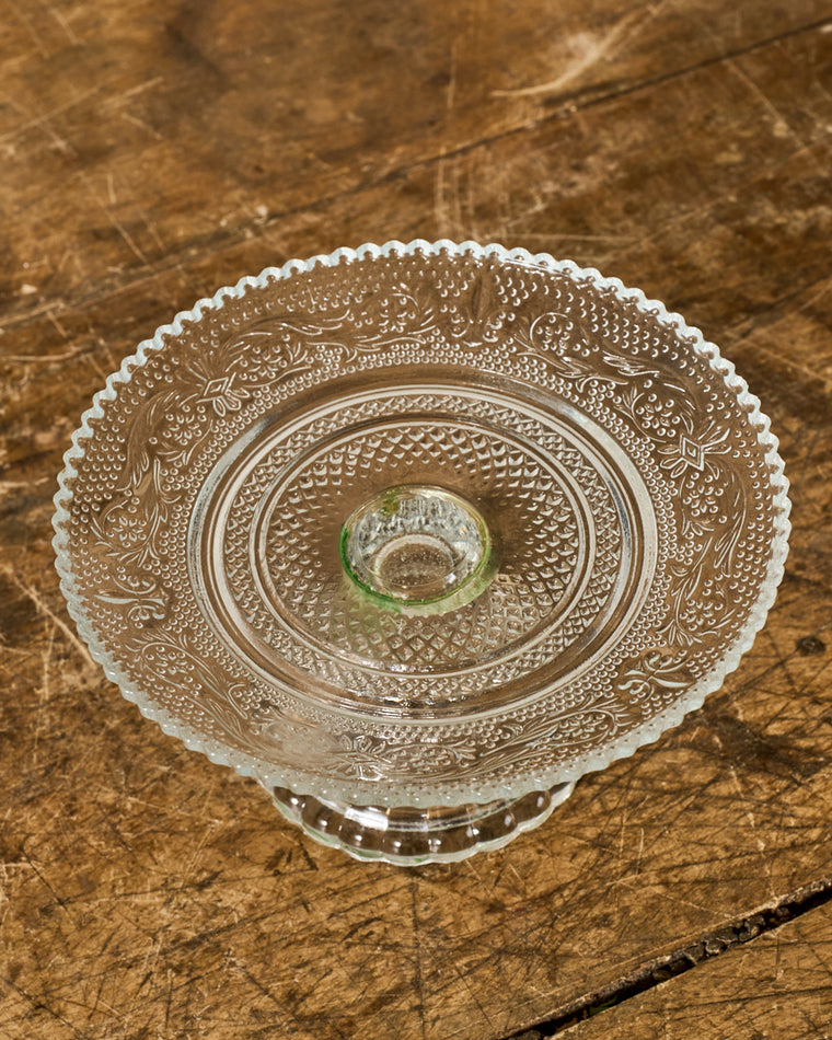 Vintage Glass Pedestal Dish - II