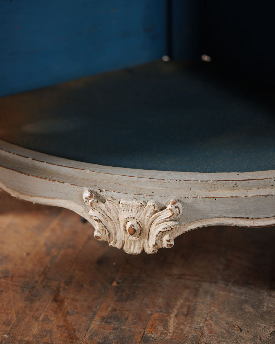 French Blue Corner Cabinet