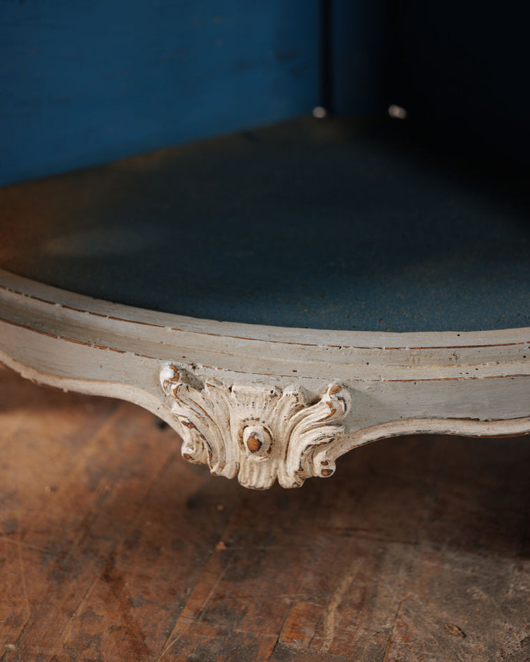 French Blue Corner Cabinet