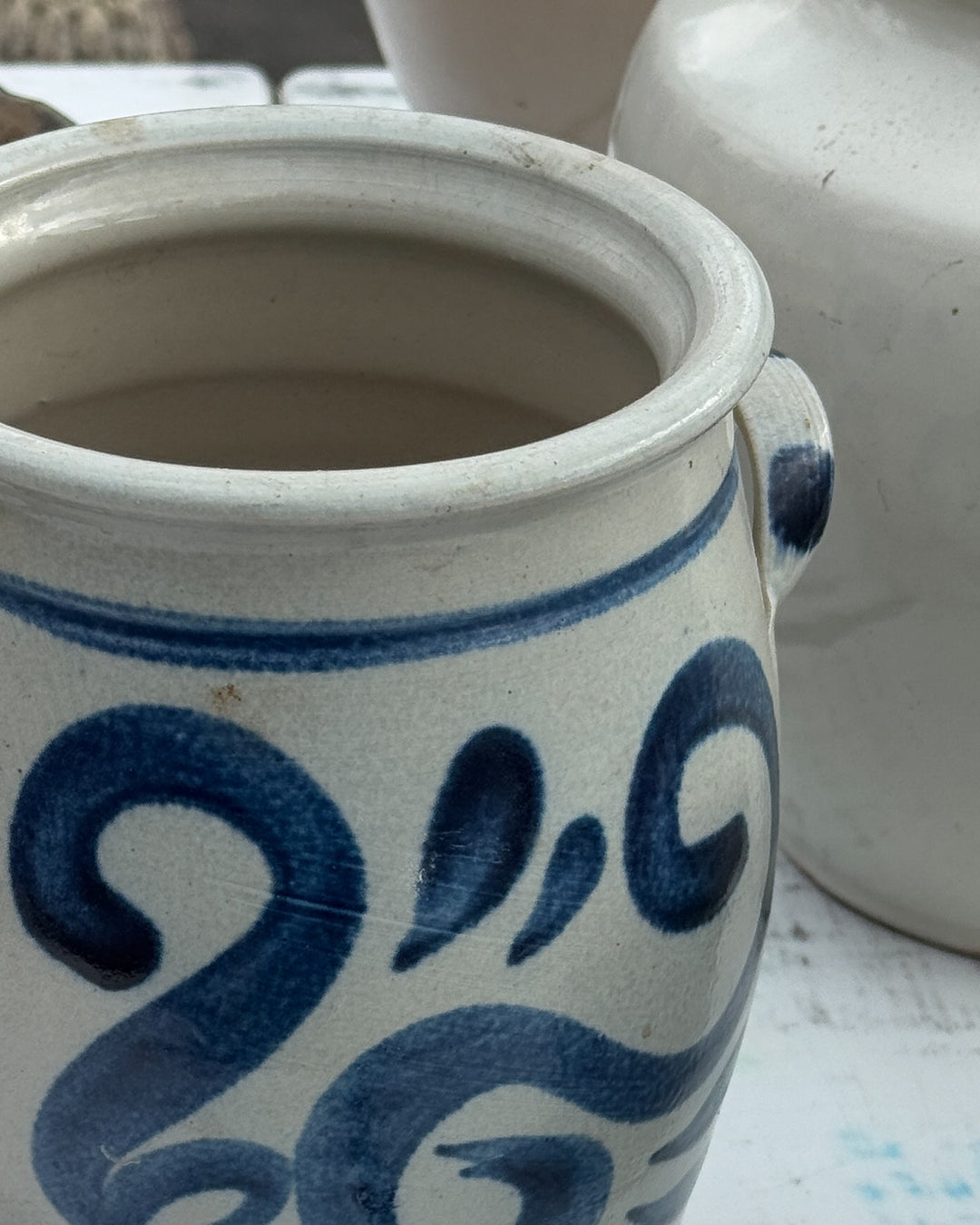 Vintage Blue and White Pot
