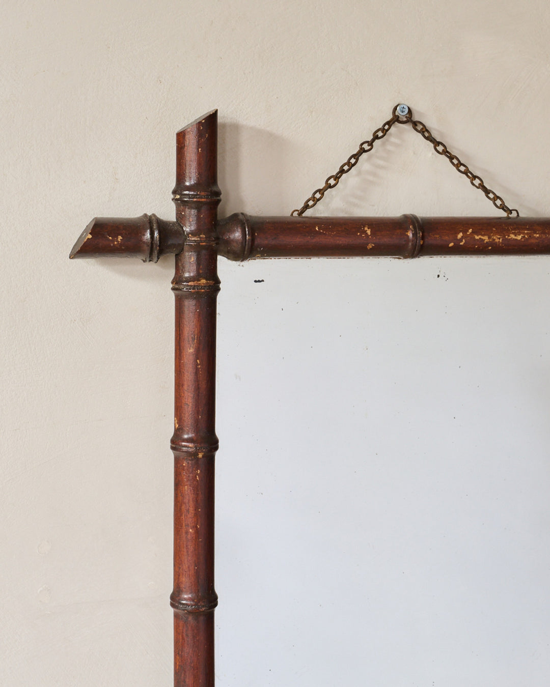 Faux Bamboo Mirror - Dark