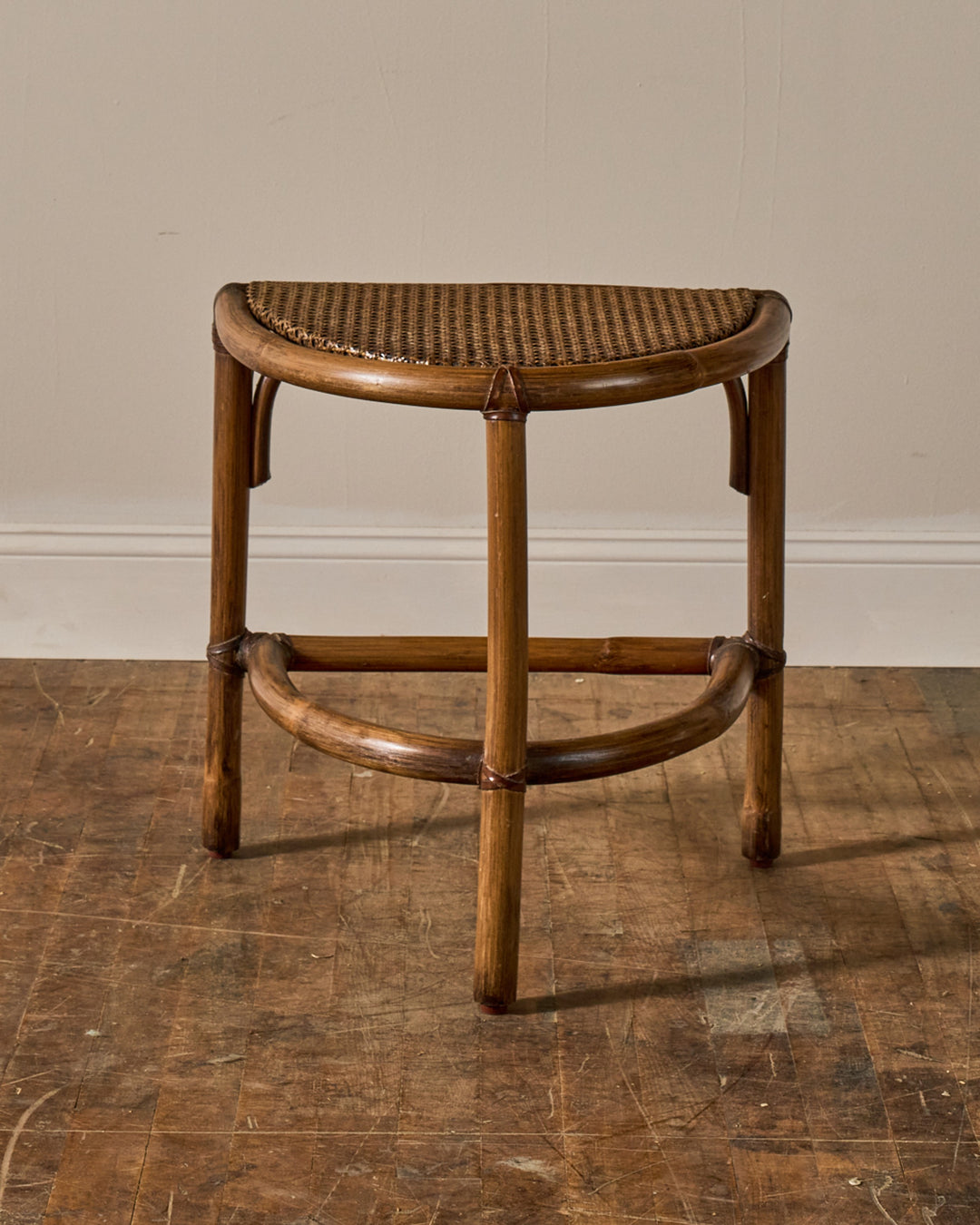 French Wicker Side Stool