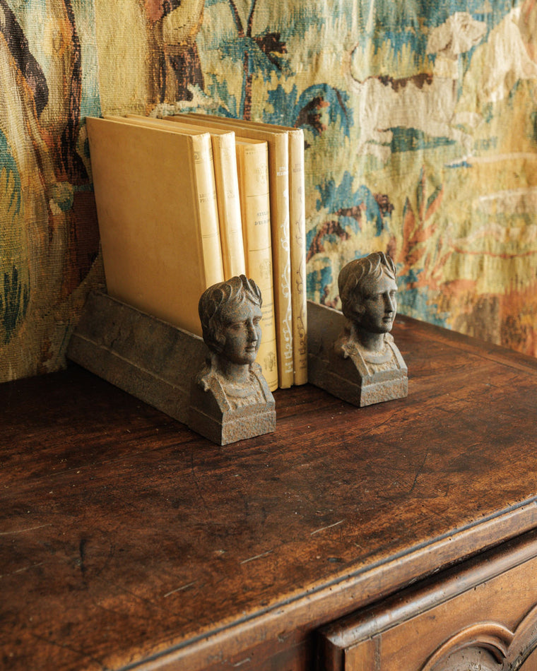 Fireplace Cast Iron Bookends - Mademoiselle