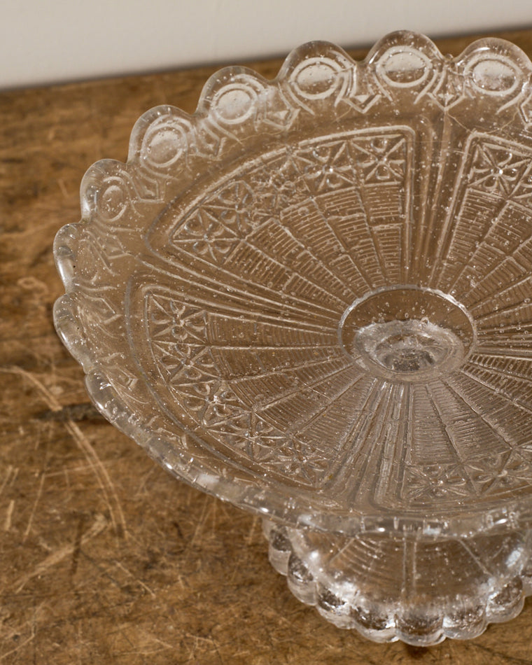 Vintage Glass Pedestal Dish - III