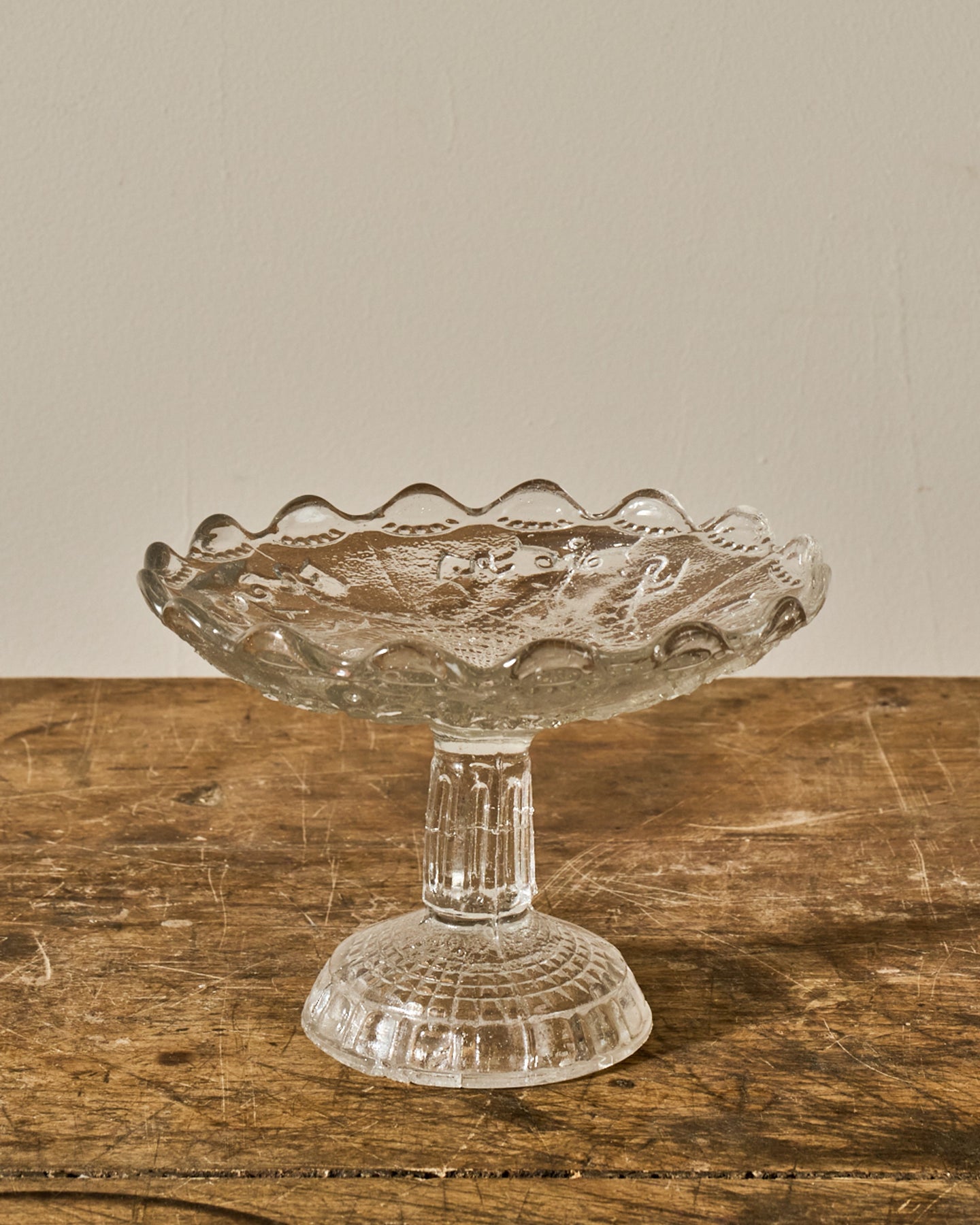 Vintage Glass Pedestal Dish