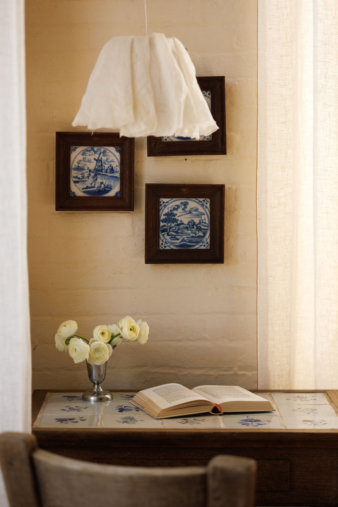 17th c. Framed Delft Tile - III