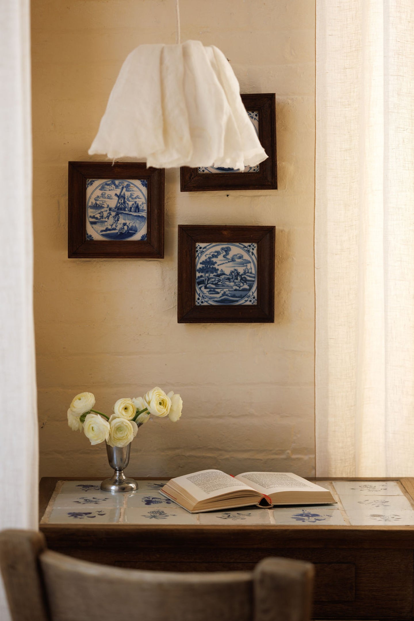 17th c. Framed Delft Tile