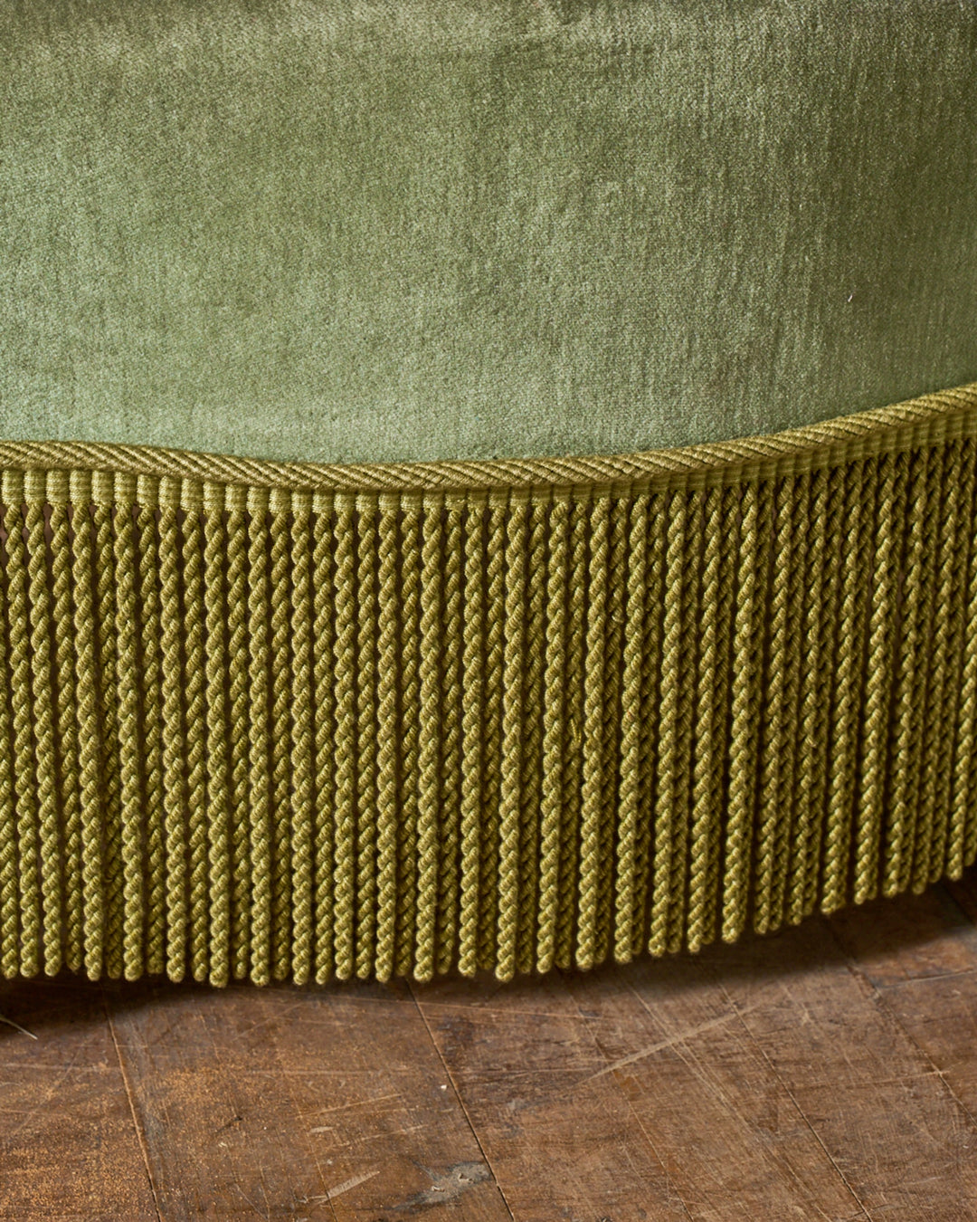 19th c. Napoleon III Green Armchair & Ottoman