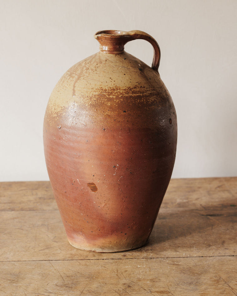 Tall Antique French Olive Oil Pitcher