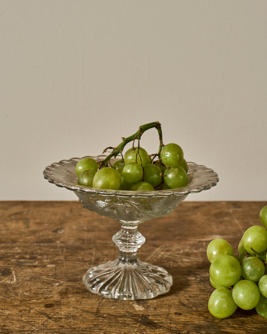 Vintage Glass Pedestal Dish