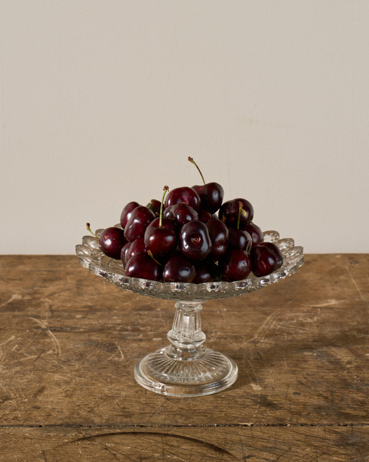 Vintage Glass Pedestal Dish - II