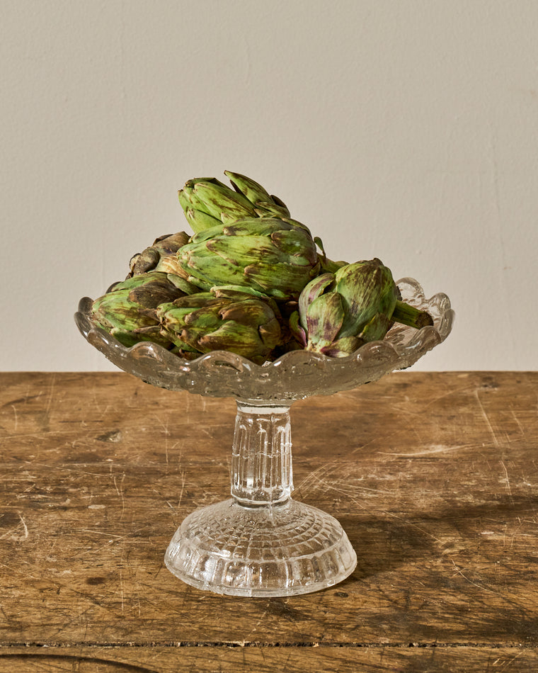 Vintage Glass Pedestal Dish