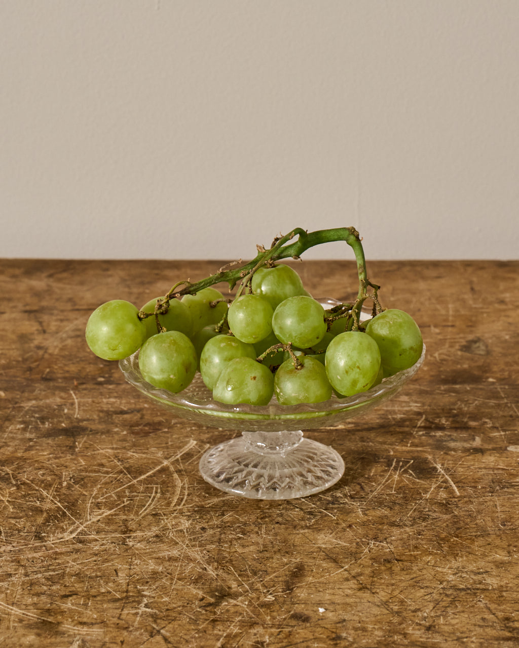Vintage Glass Pedestal Dish - I