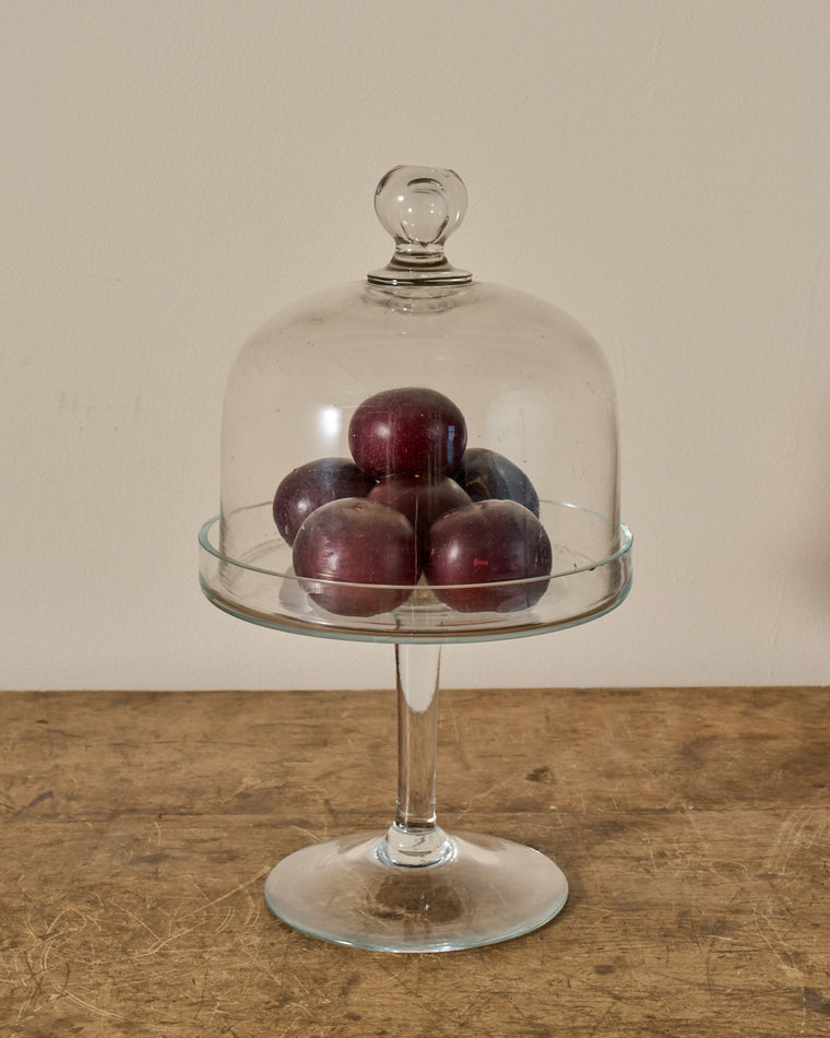 Vintage Glass Pedestal Set