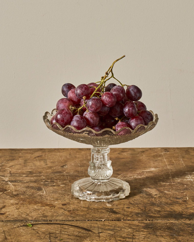 Vintage Glass Pedestal Dish - II