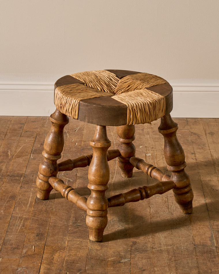 Rare French Rush Stool