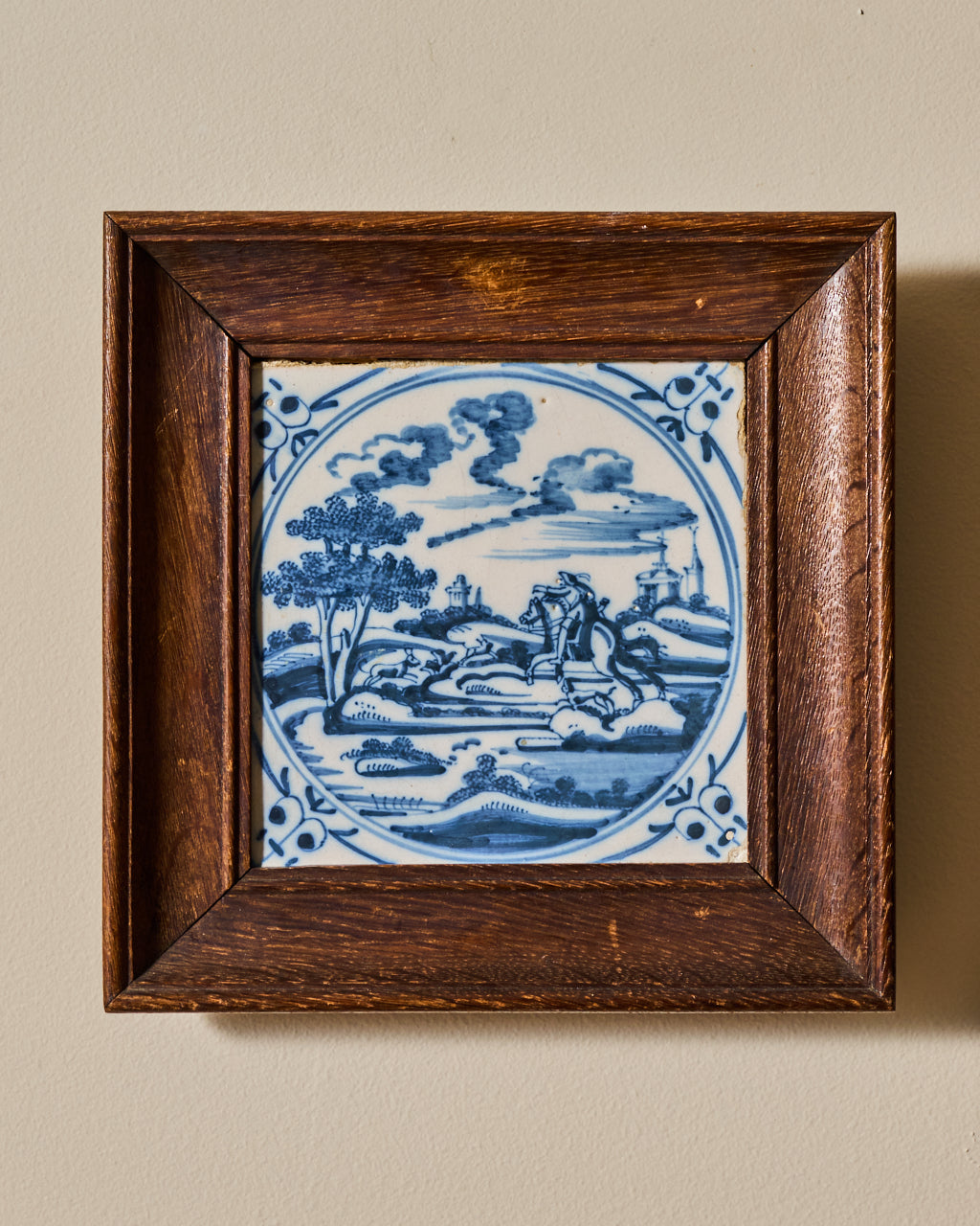 17th c. Framed Delft Tile - III