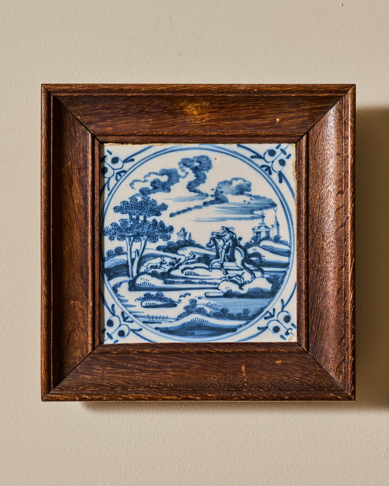 17th c. Framed Delft Tile - III