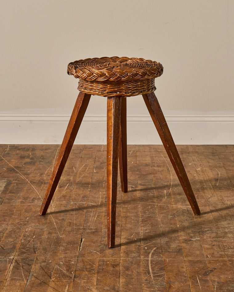 French Rattan Stool
