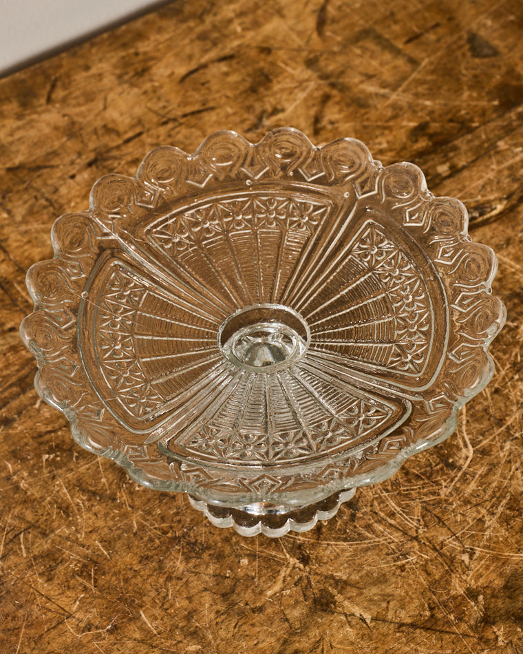 Vintage Glass Pedestal Dish/Cloche