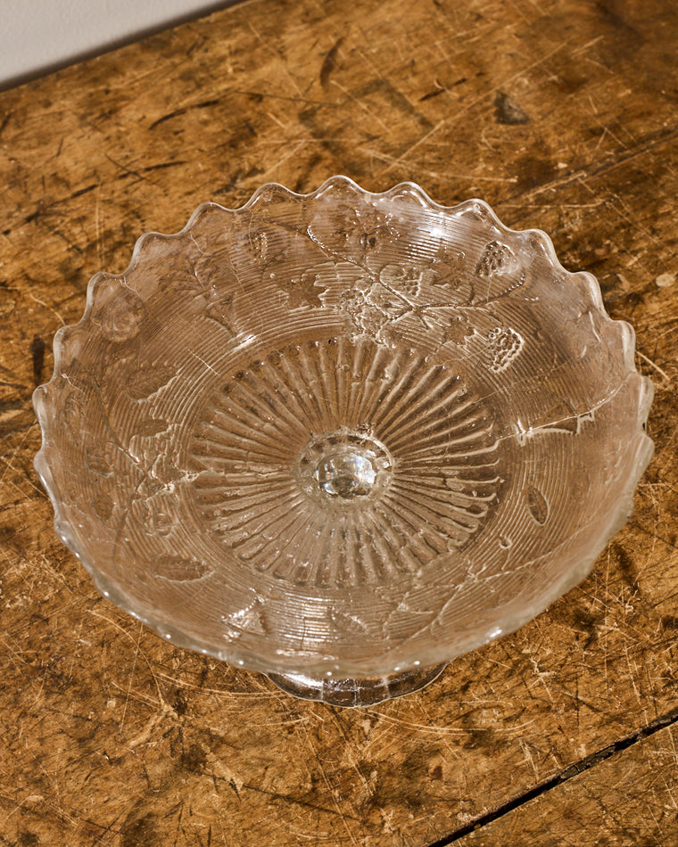Vintage Glass Pedestal Dish/Cloche