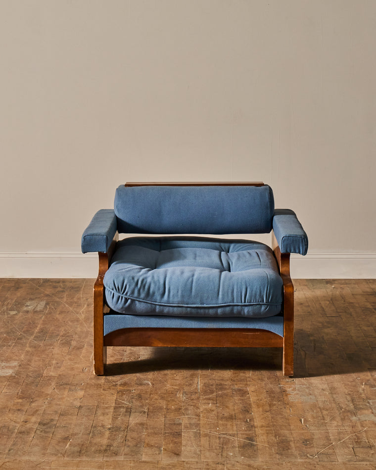 Midcentury Blue Armchairs - Set of 2