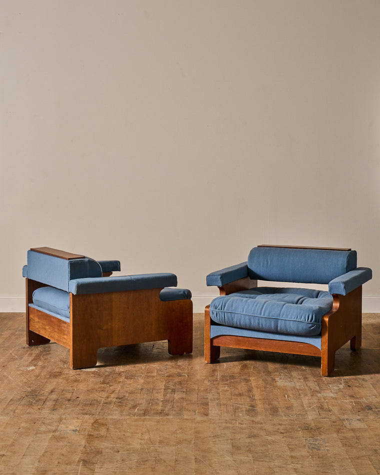 Midcentury Blue Armchair