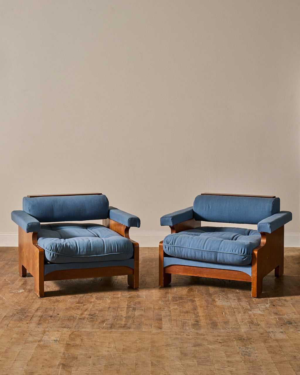 Midcentury Blue Armchair