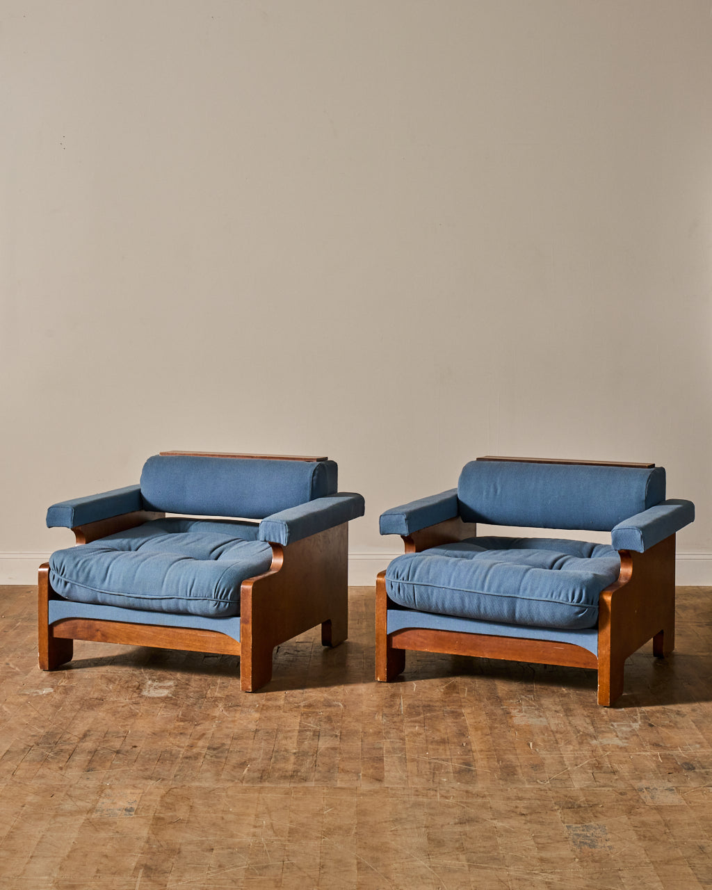 Midcentury Blue Armchair