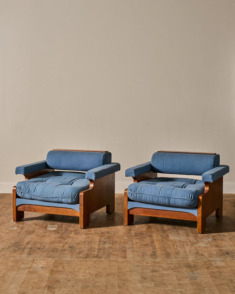Midcentury Blue Armchair