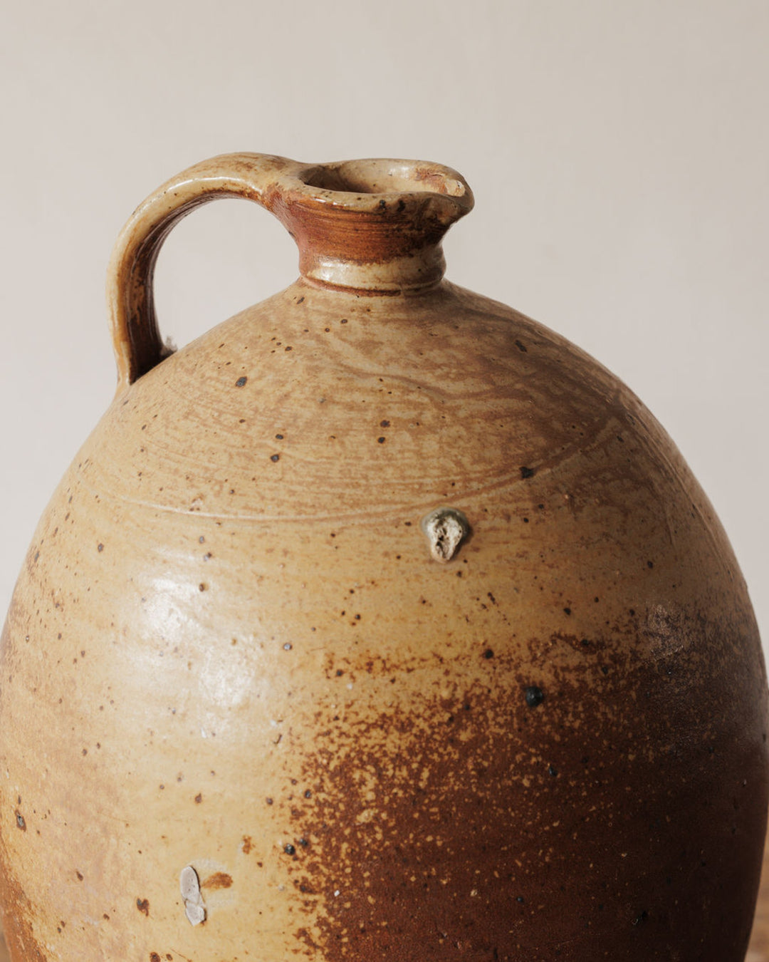 Tall Antique French Olive Oil Pitcher