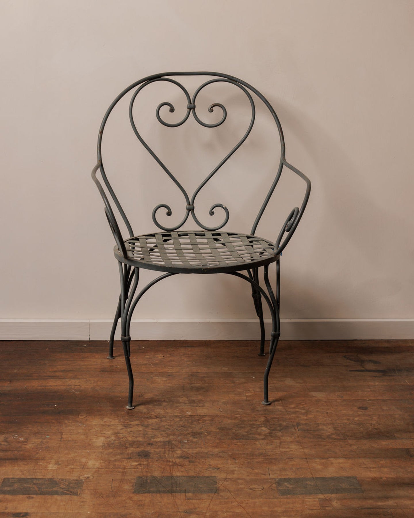 Weathered Black Vintage Garden Armchair