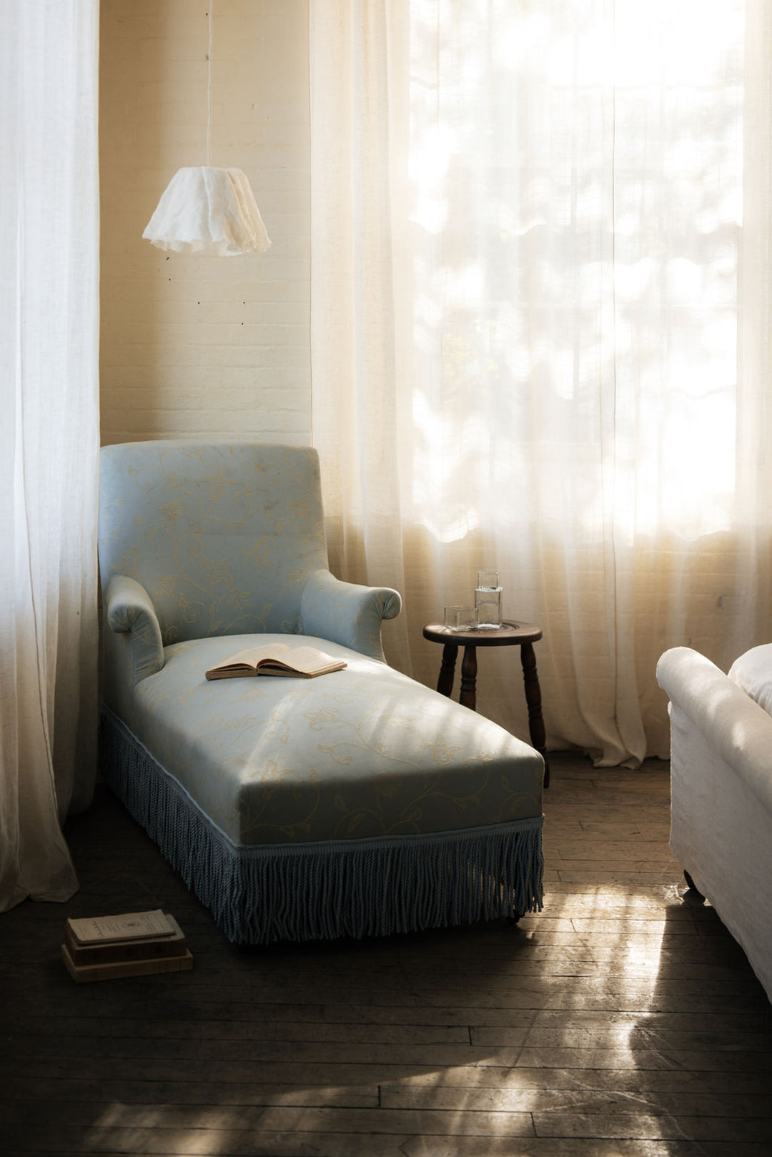 Napoleon III Silk Chaise Lounge