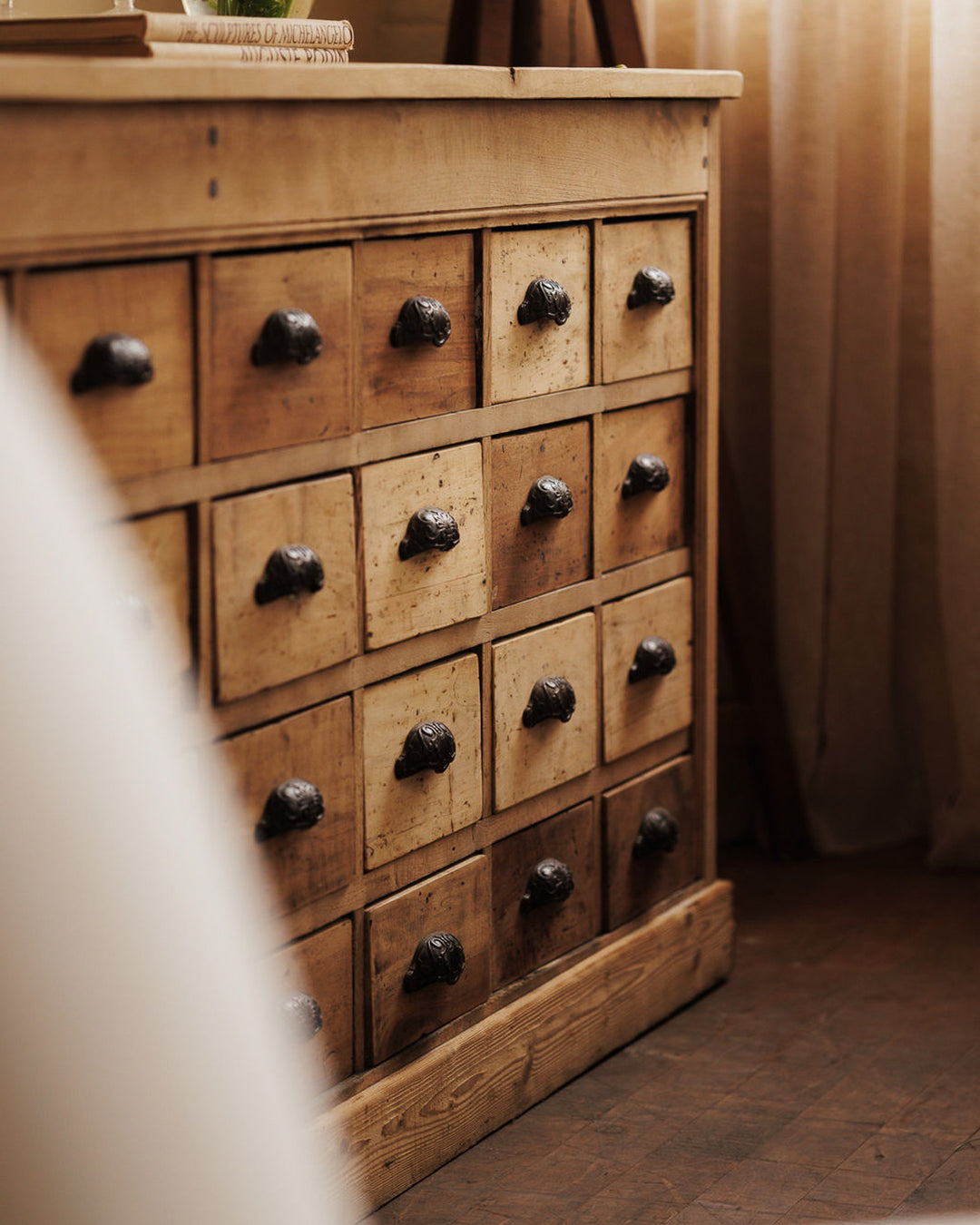 64 Drawer Antique Apothecary Counter