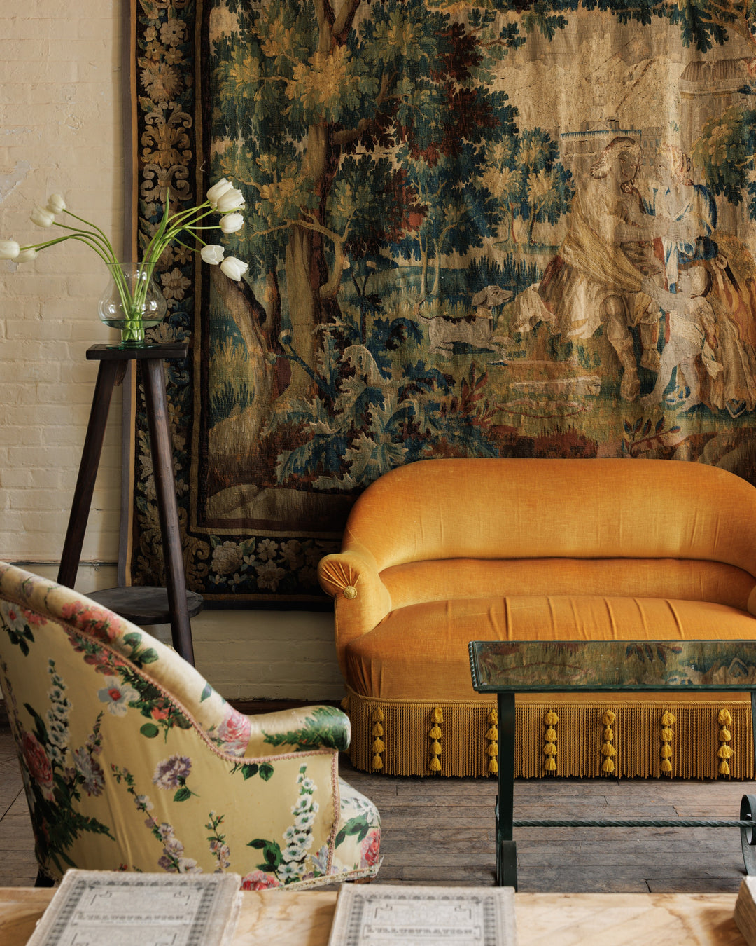 Floral Napoleon III Toad Armchair